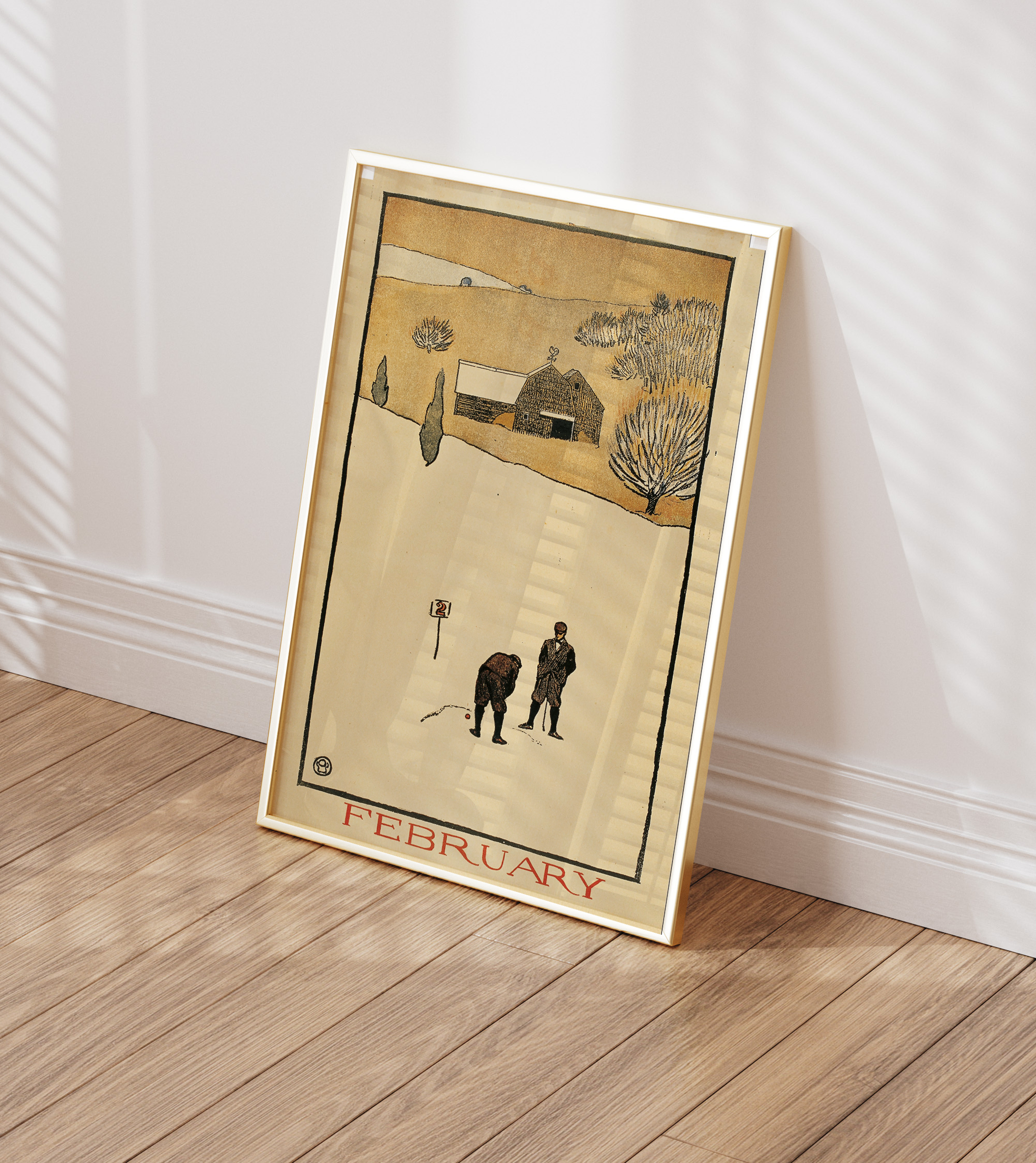 Edward Penfield - Golf Calendar. February (1899)