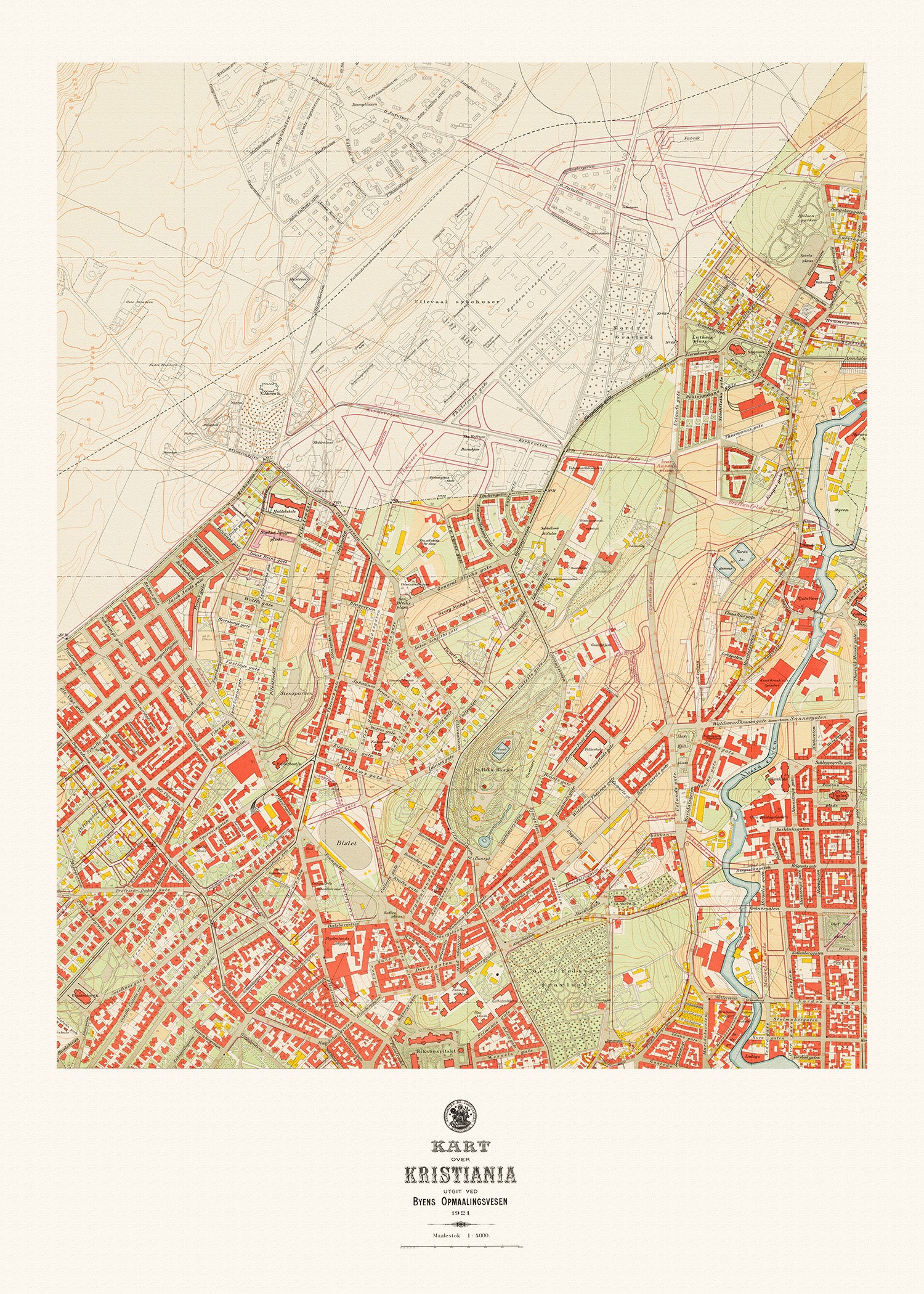 Kristiania 1921 (Bislett og St. Hanshaugen)