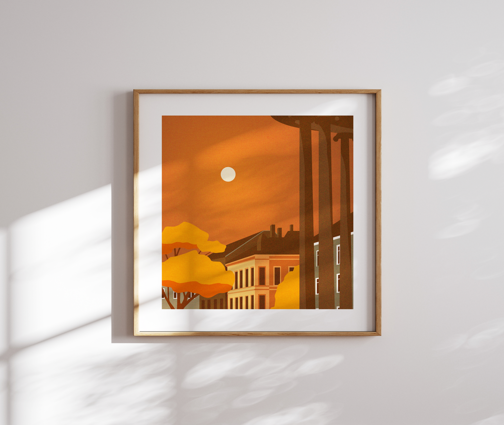 Utsnitt av Oslo - Birkelunden - Wallstories for J2 Art Print Studio