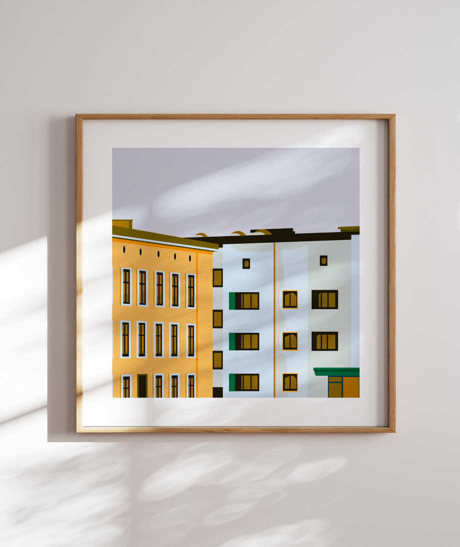 Utsnitt av Oslo - Sandaker - Wallstories for J2 Art Print Studio
