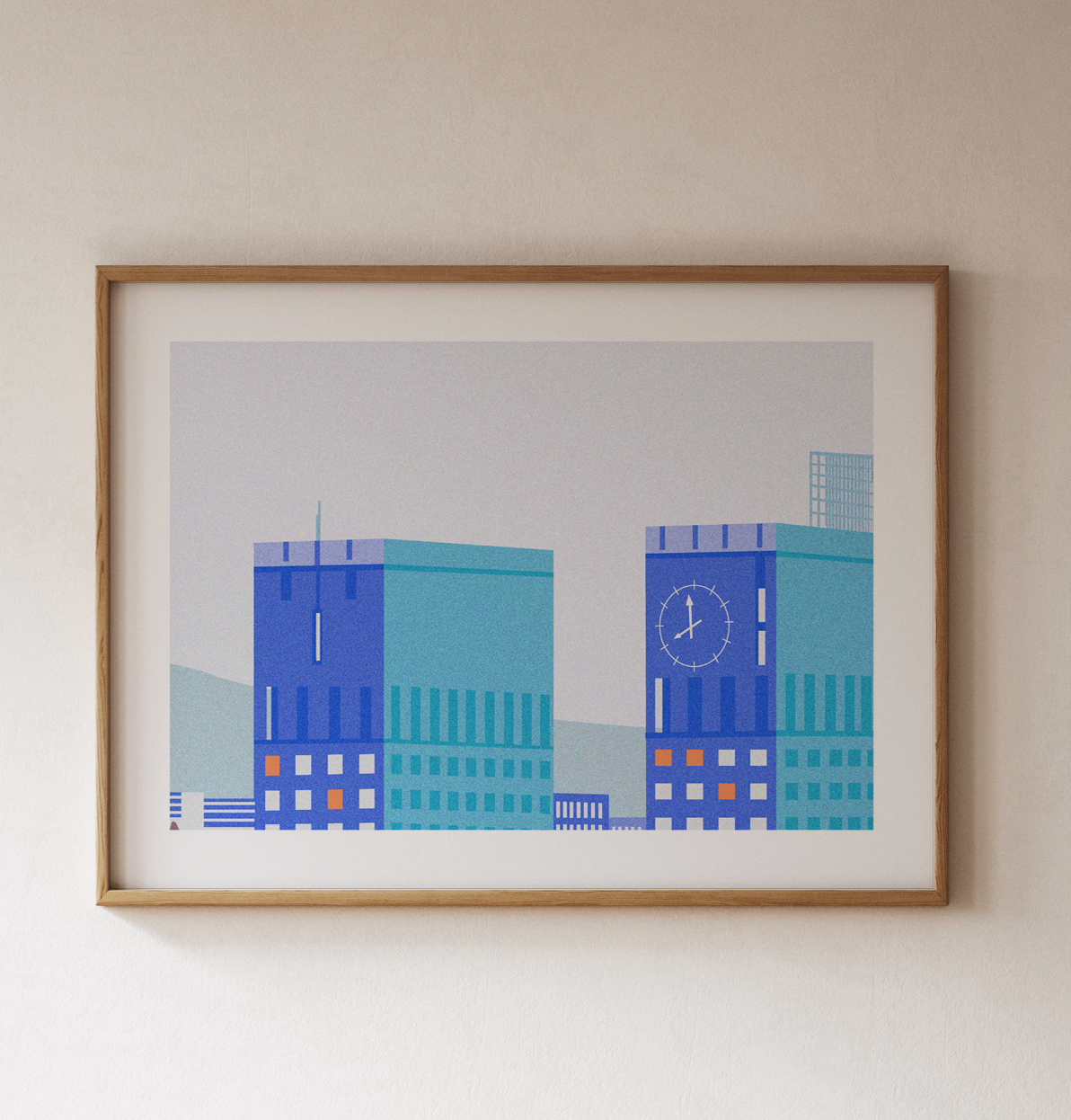 Utsnitt av Oslo - Rådhuset - Wallstories for J2 Art Print Studio