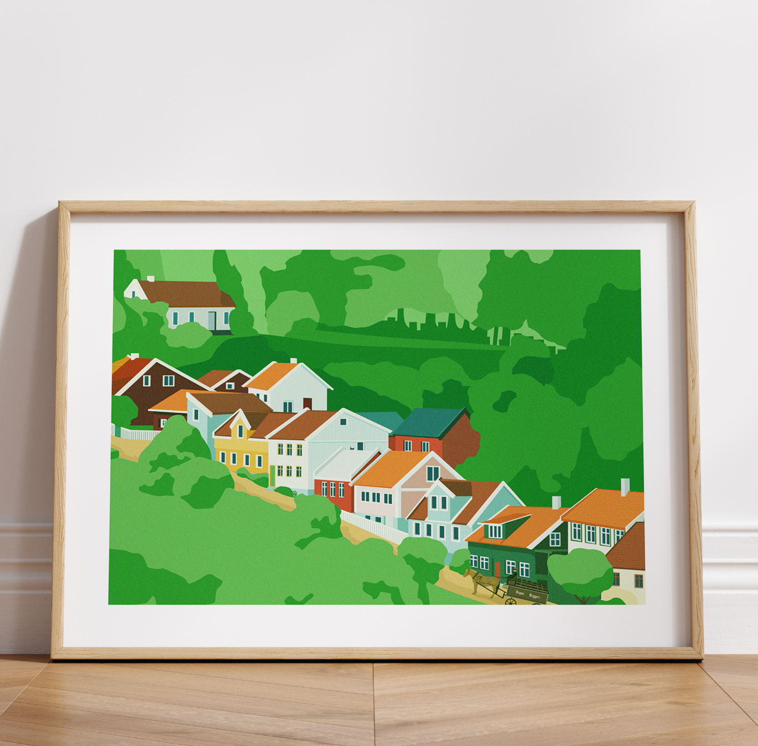 Utsnitt av Oslo - Telthusbakken - Wallstories for J2 Art Print Studio