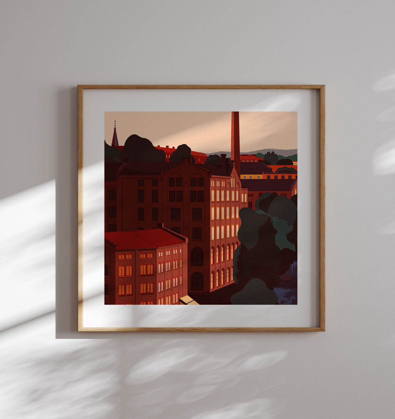 Utsnitt av Oslo - Akerselva - Wallstories for J2 Art Print Studio