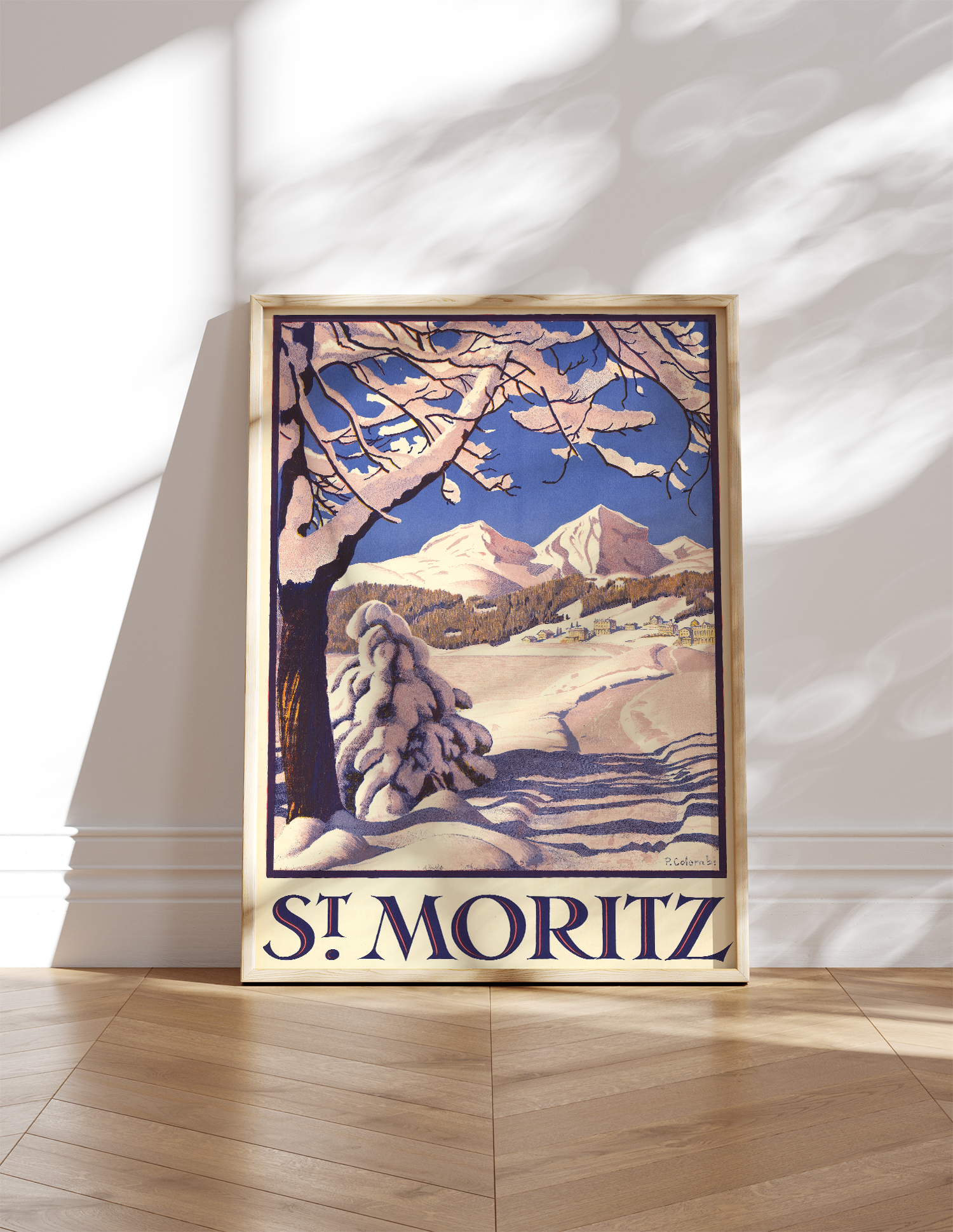 Plinio Colombi - St. Moritz – The World’s White City – Engadine – 6000 Ft. – Switzerland’ (1929)